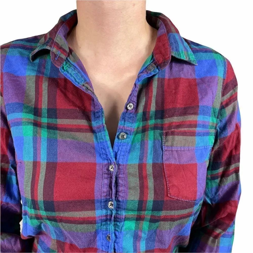 J.Crew Factory Plaid Popover Shirt - Picture 6 of 6